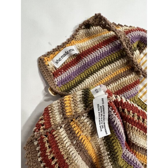 She Made Me Rahi Crochet Mini Dress in Taupe Brown - Picture 9 of 9